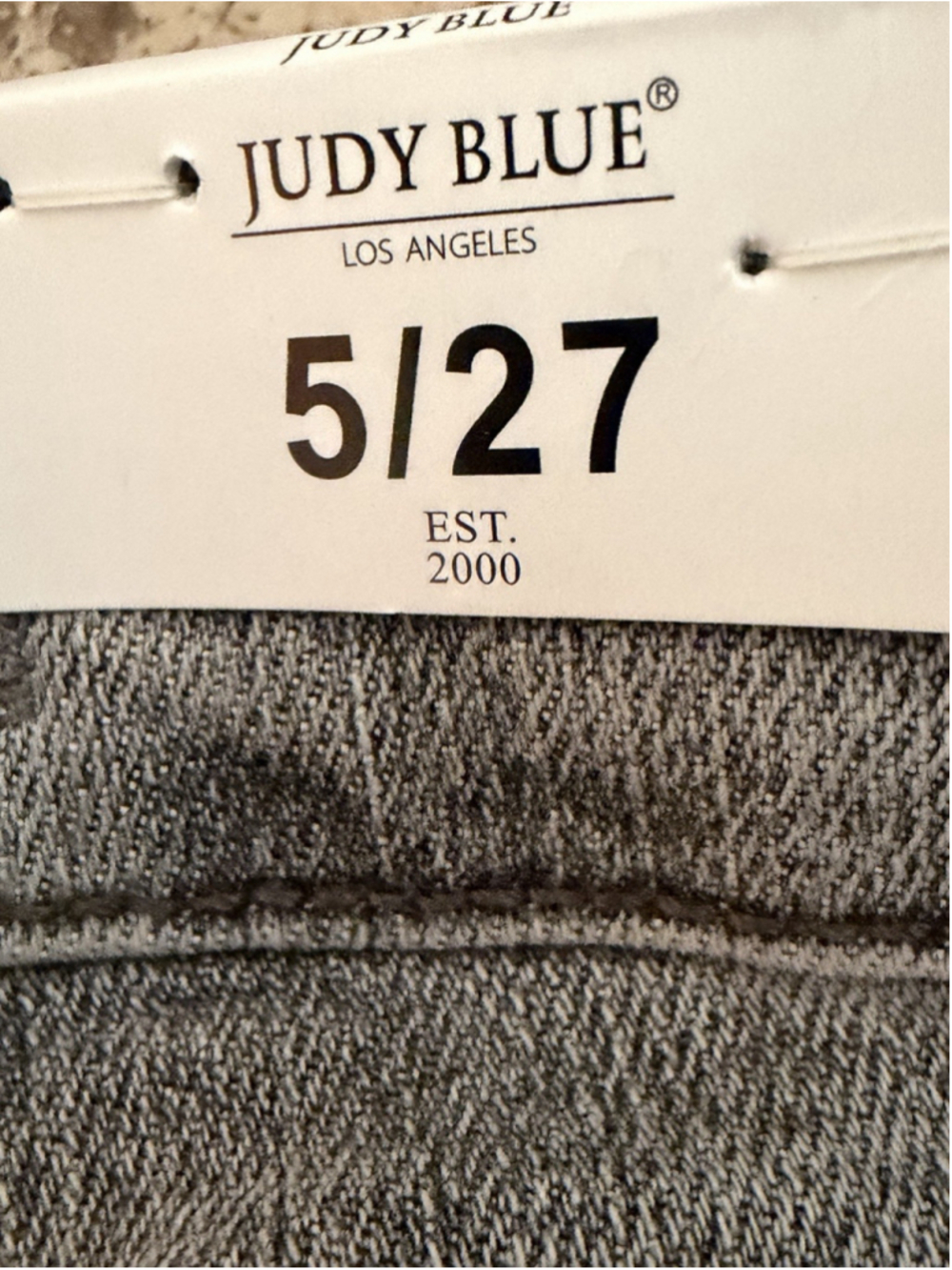 JUDY HIGH WAIST BUTTON FLY GREY COLOR WOMENS CUFFED CAPRI 5/27 Size - Picture 16 of 16